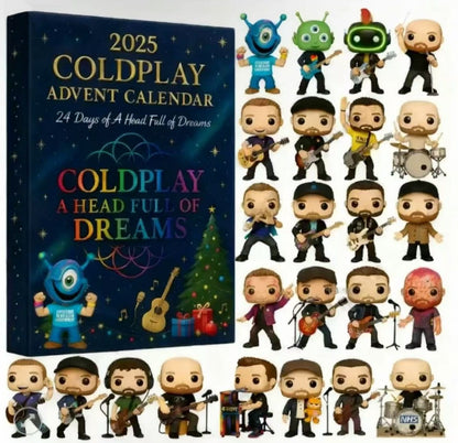 Coldplay 2025 advent calendar with character figures