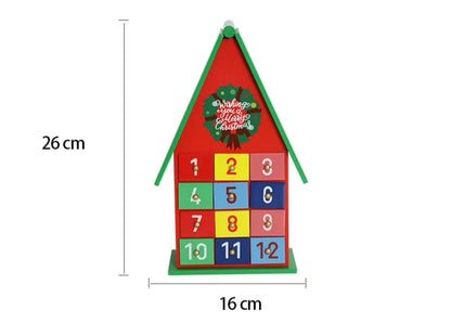 Colorful Christmas House Countdown Wooden Advent Calendar