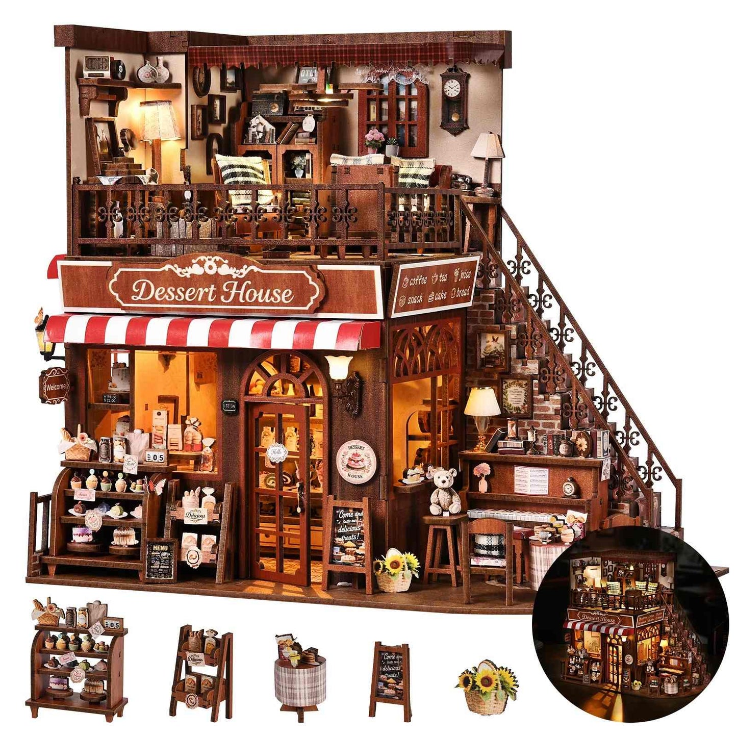 Corner Dessert House DIY Miniature House Kit