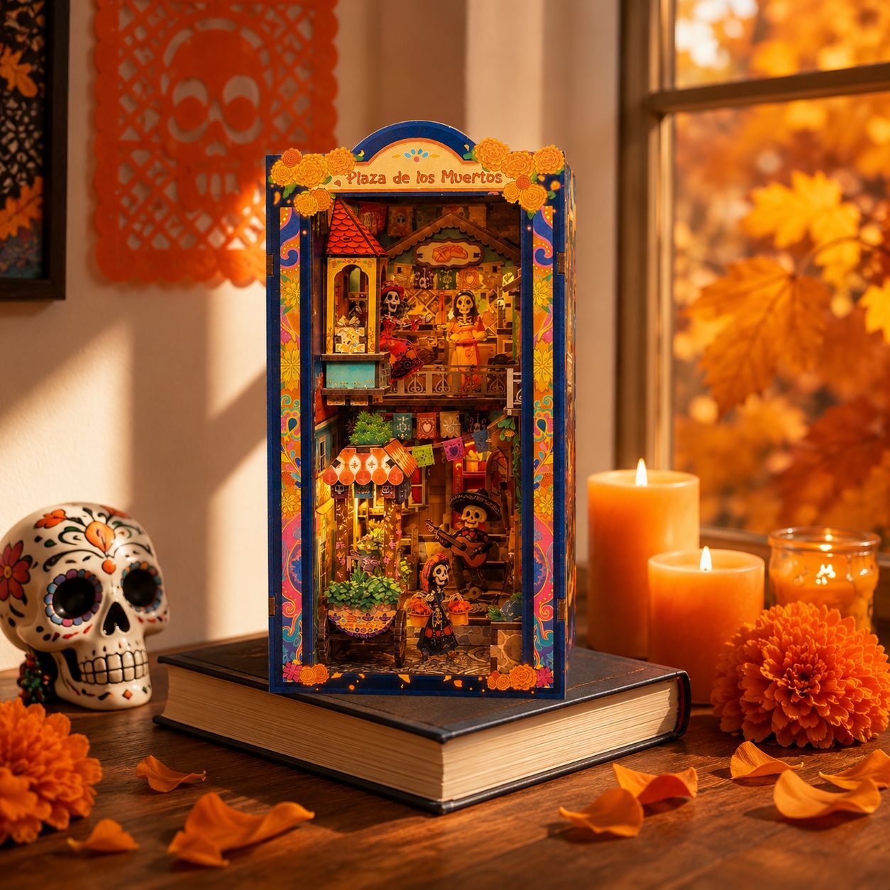 Plaza de los Muertos DIY Book Nook Kit – Day of the Dead Miniature Street