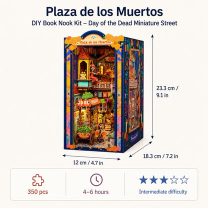 Plaza de los Muertos DIY Book Nook Kit – Day of the Dead Miniature Street