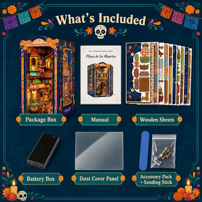 Plaza de los Muertos DIY Book Nook Kit – Day of the Dead Miniature Street