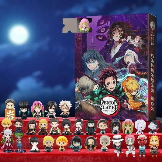 Demon Slayer figurines with the advent calendar box