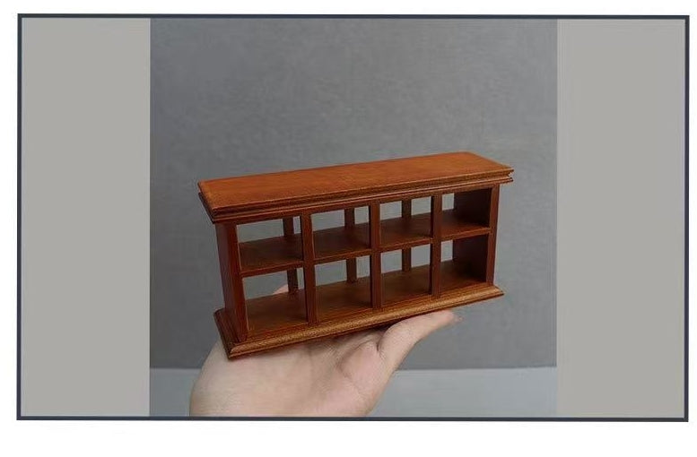 Brown Dollhouse Furniture Wooden Bakery Cabinet in 1:12 scale