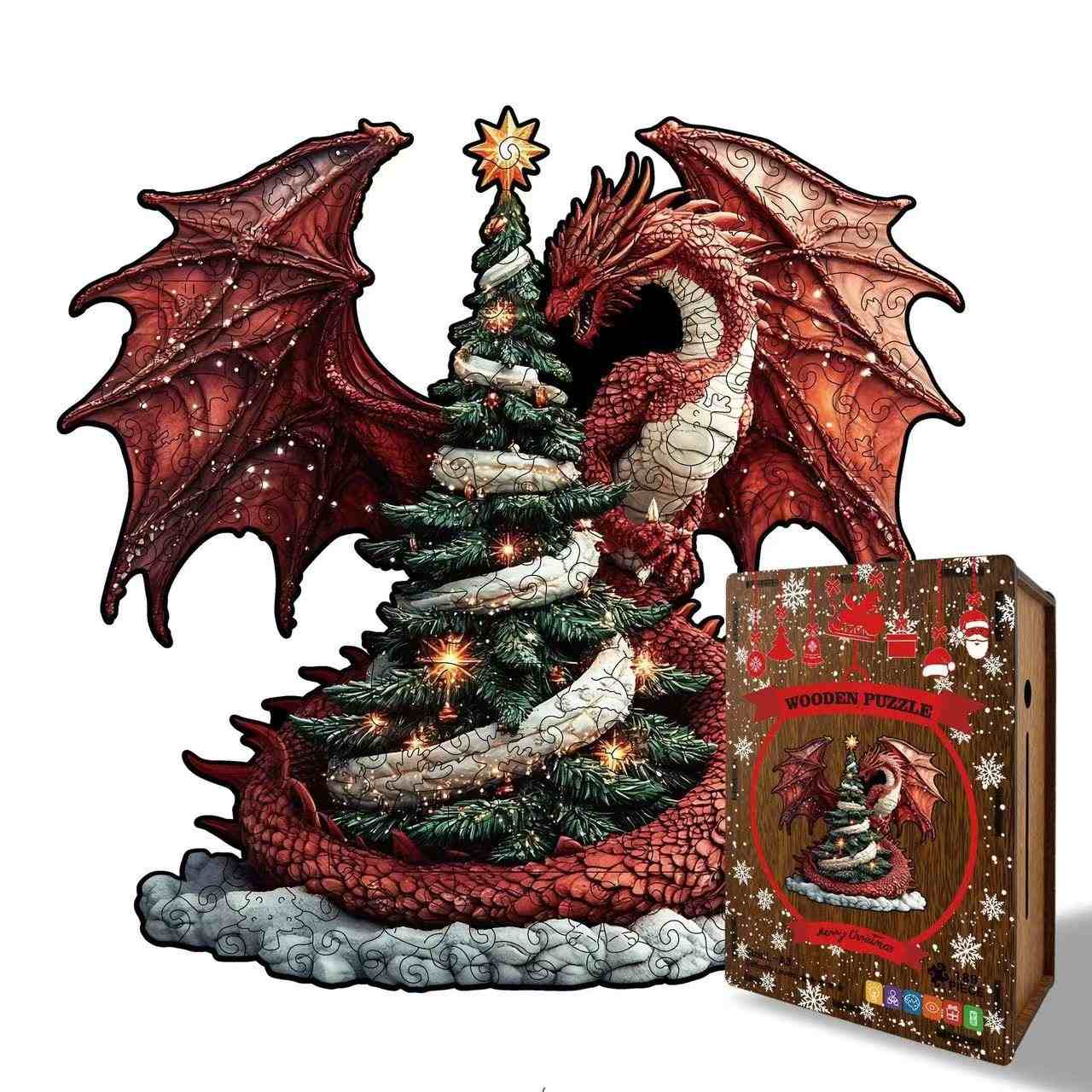 Dragon Christmas Tree Wooden Jigsaw Puzzle