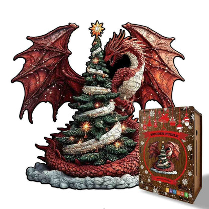 Dragon Christmas Tree Wooden Jigsaw Puzzle