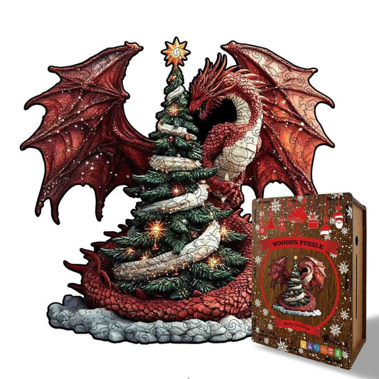 Dragon Christmas Tree Wooden Jigsaw Puzzle