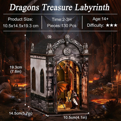  dragons treasure labyrinth book nook with dimensions and details