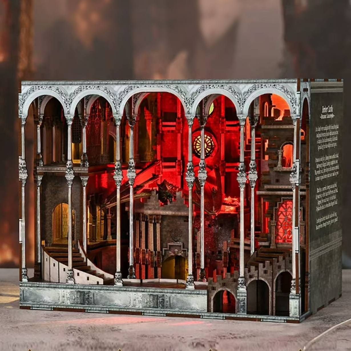 Ember Dragon Castle Book Nook DIY Kit | 3D Wooden Puzzle Bookshelf
