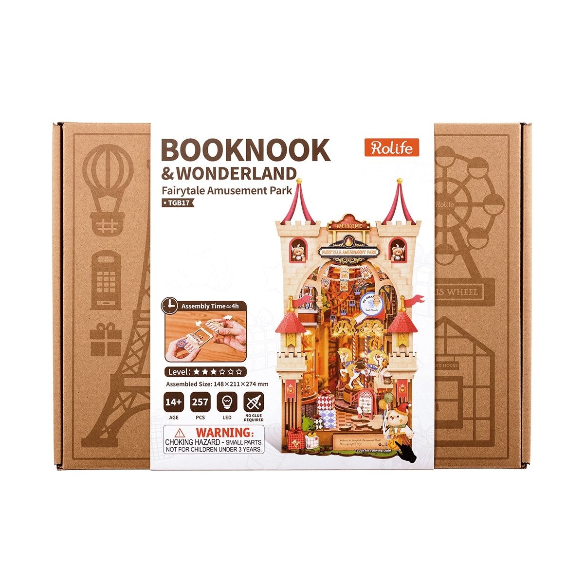 Box of Booknook & Wonderland toy set with Rolife branding on a white background