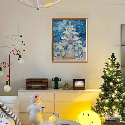 Fantasy Christmas Tree Village Wooden Jigsaw Puzzle