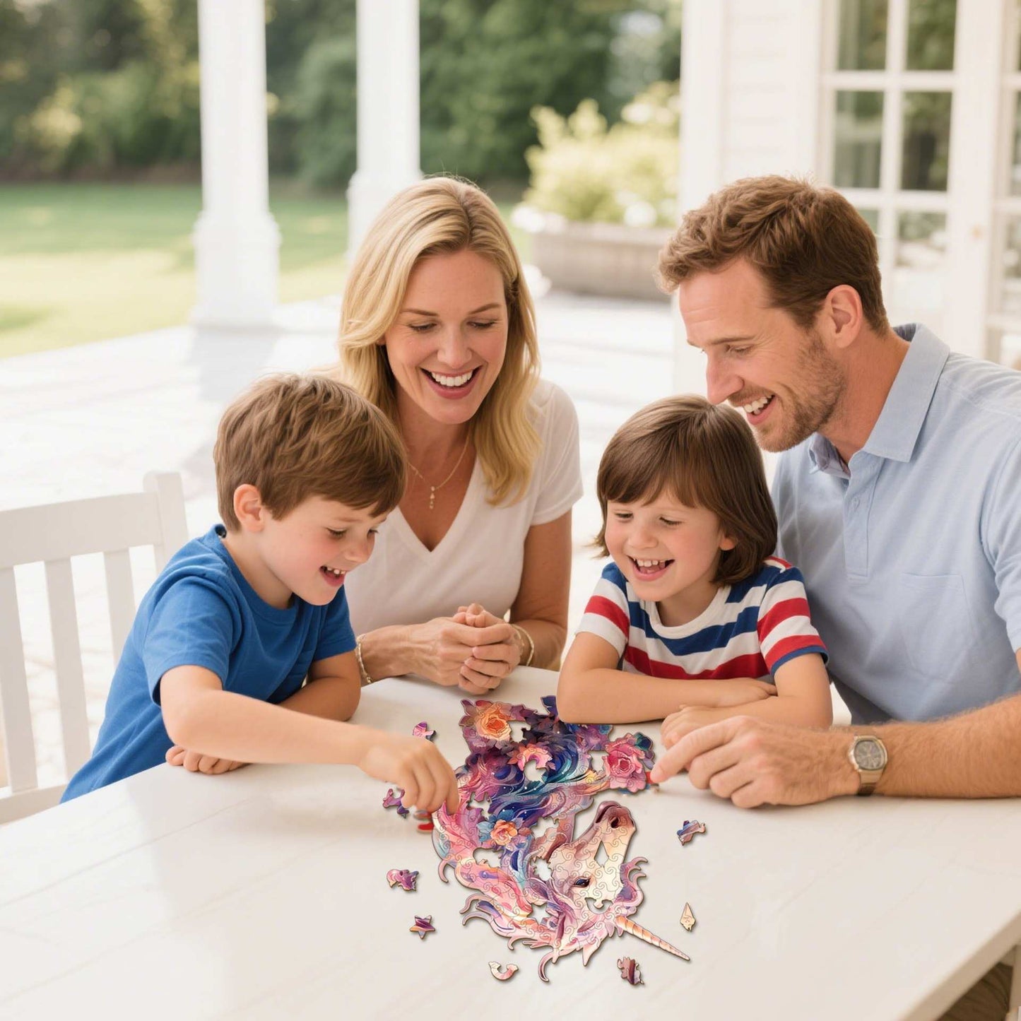 Fantasy Floral Unicorn Wooden Jigsaw Puzzle