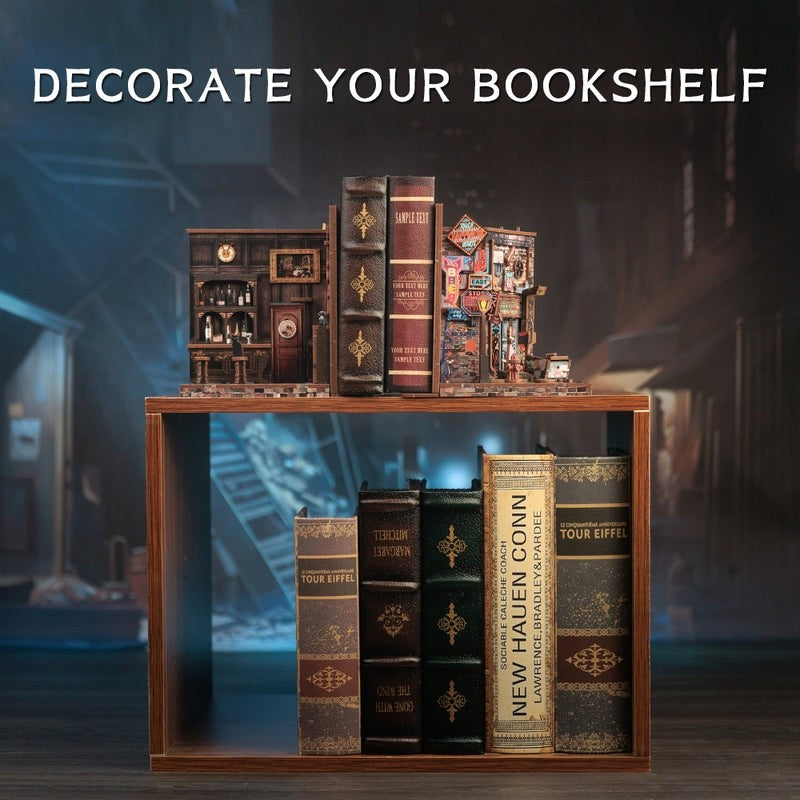 image showing a Farewell To The Night DIY Bookends Kit decorates in a bookshelf