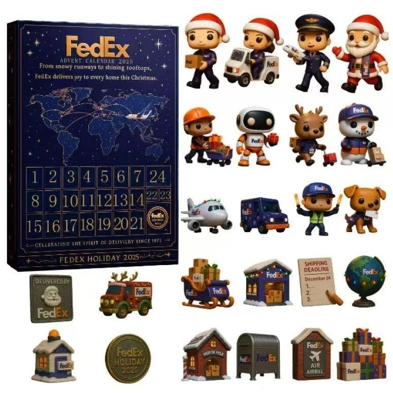 FedEx Advent Calendar with figurines and packaging
