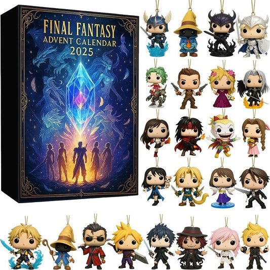 Final Fantasy advent calendar with figurines and box design