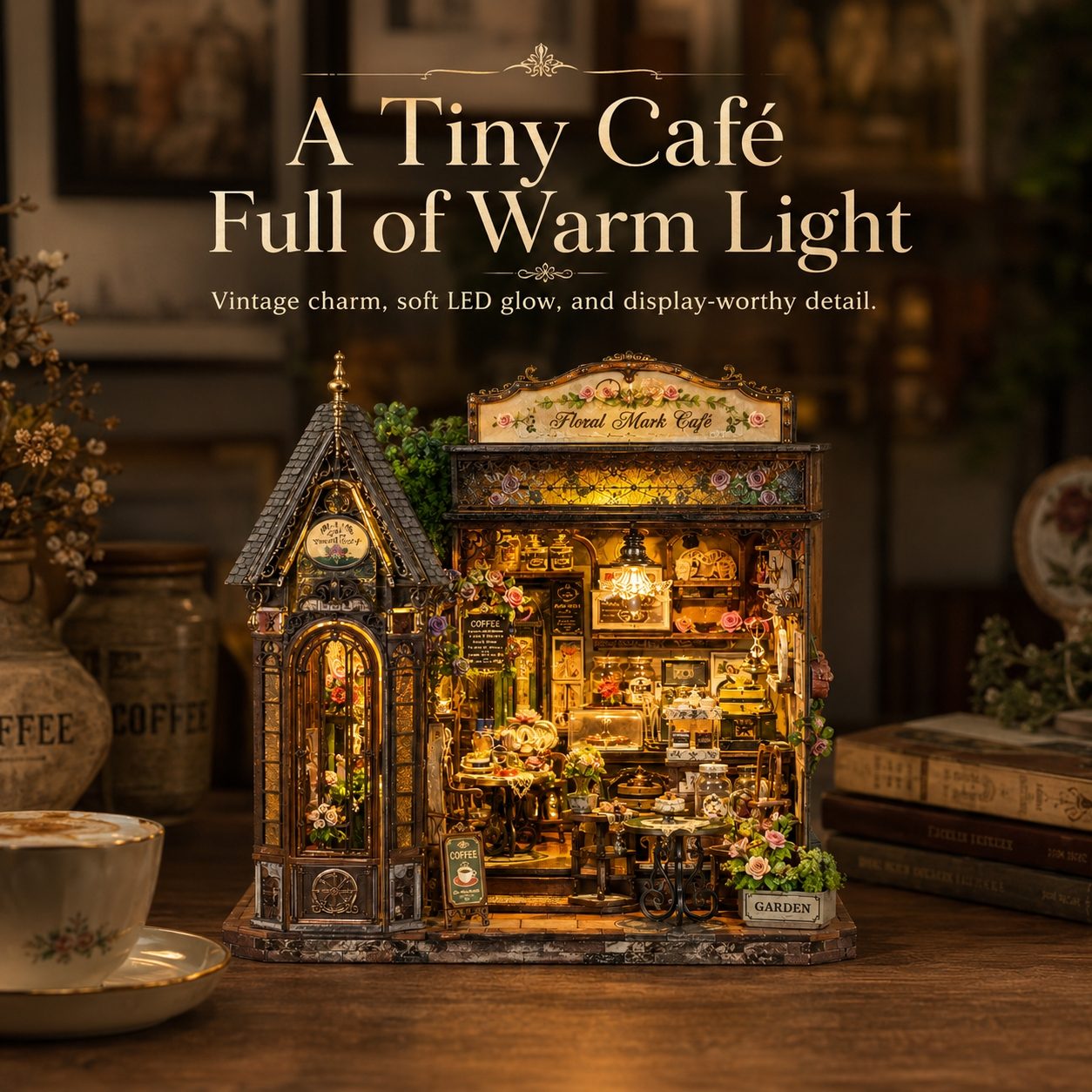 Floral Mark Café DIY Miniature House Kit