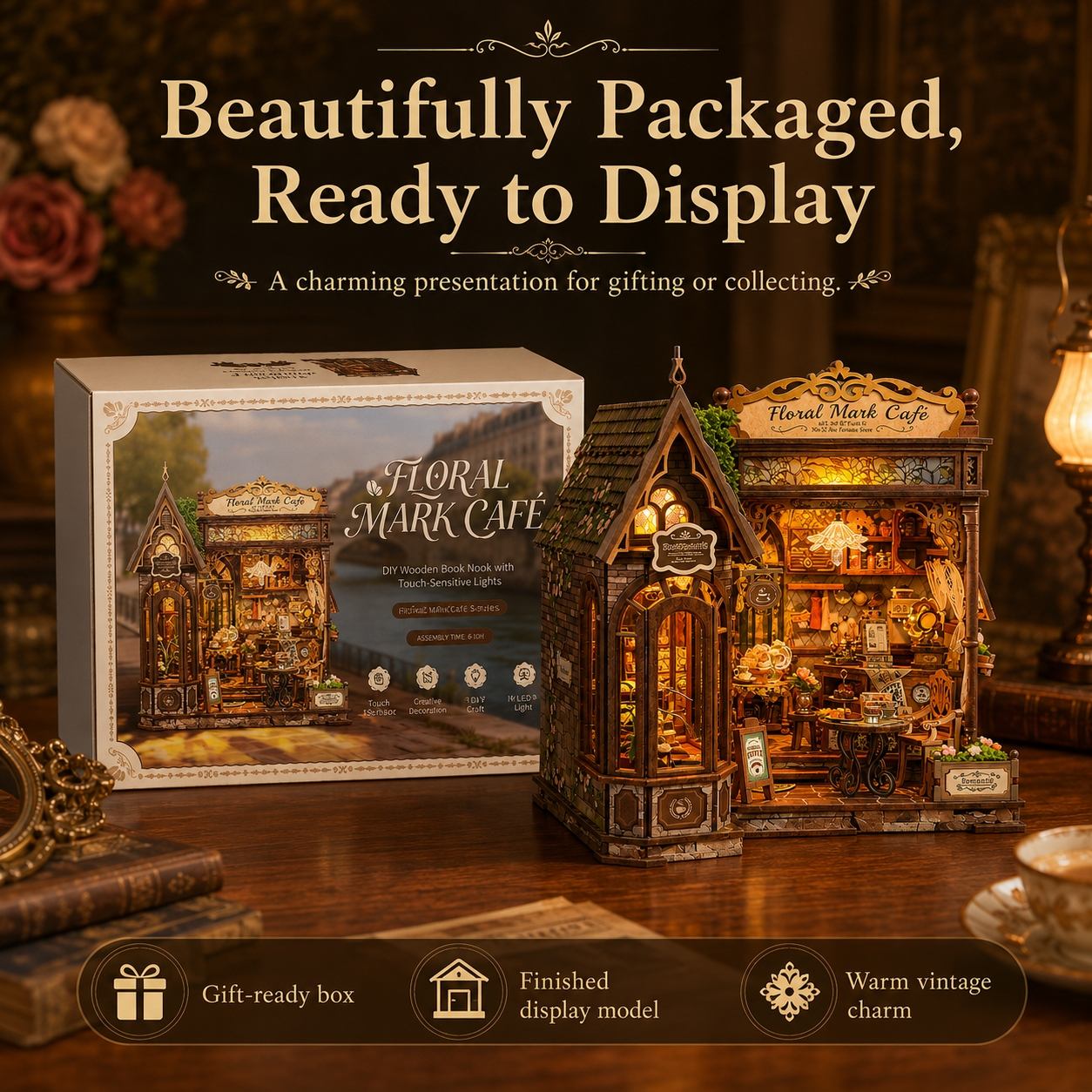Floral Mark Café DIY Miniature House Kit