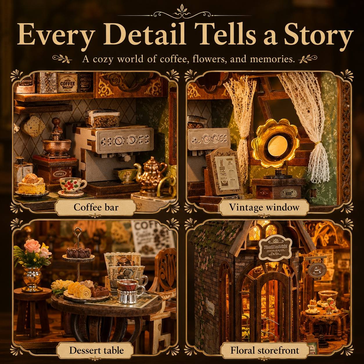 Floral Mark Café DIY Miniature House Kit