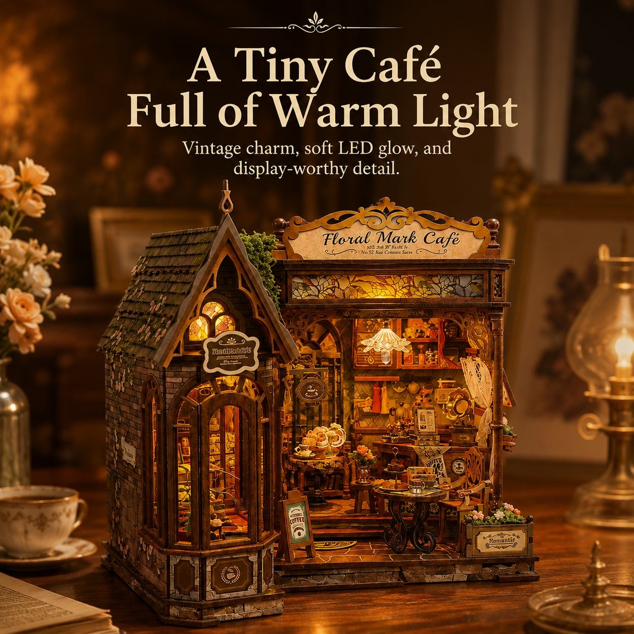 Floral Mark Café DIY Miniature House Kit