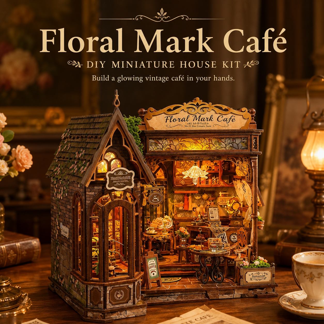 Floral Mark Café DIY Miniature House Kit