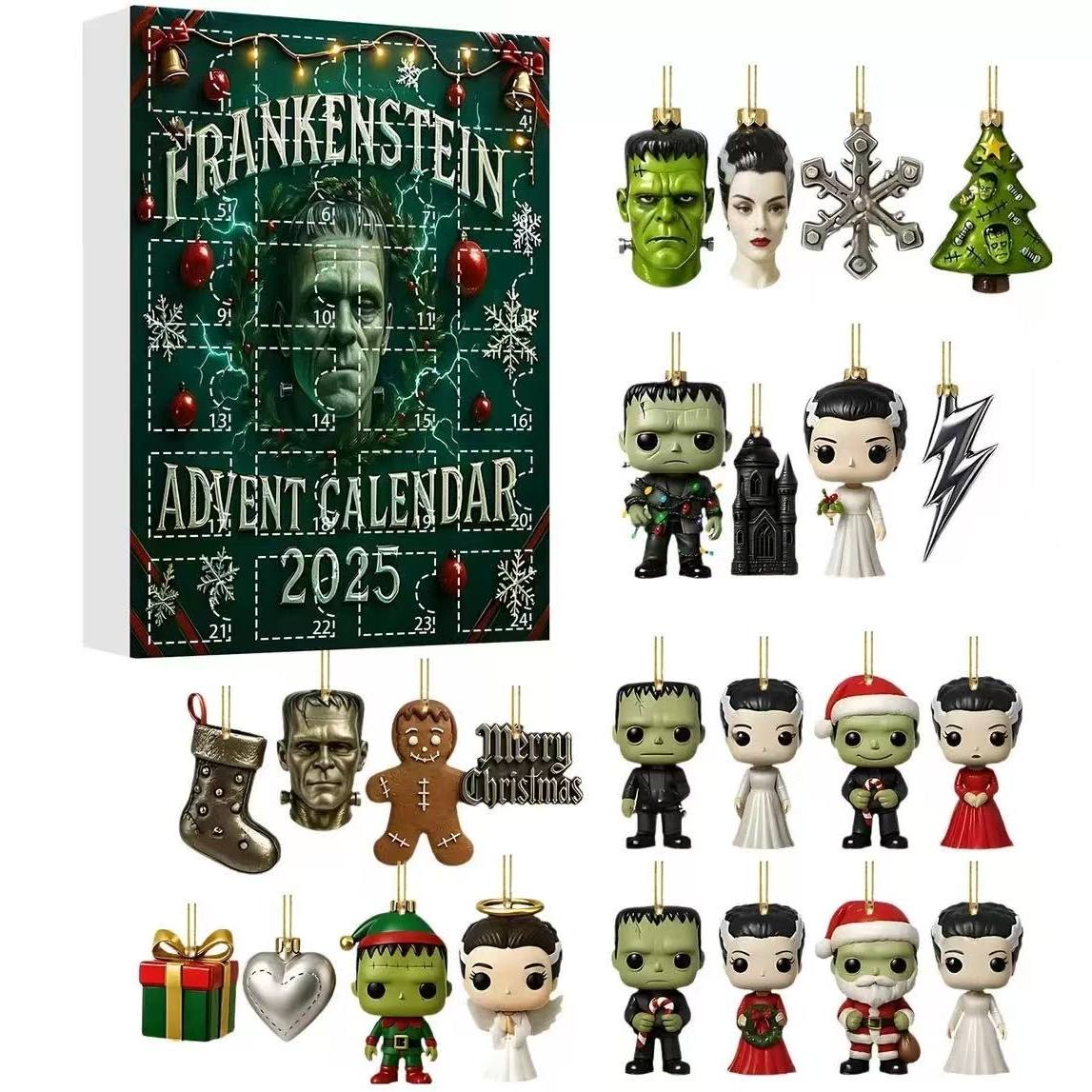 Frankenstein Advent Calendar Box with 24 Surprise 2D Acrylic Mini Figure Keychains