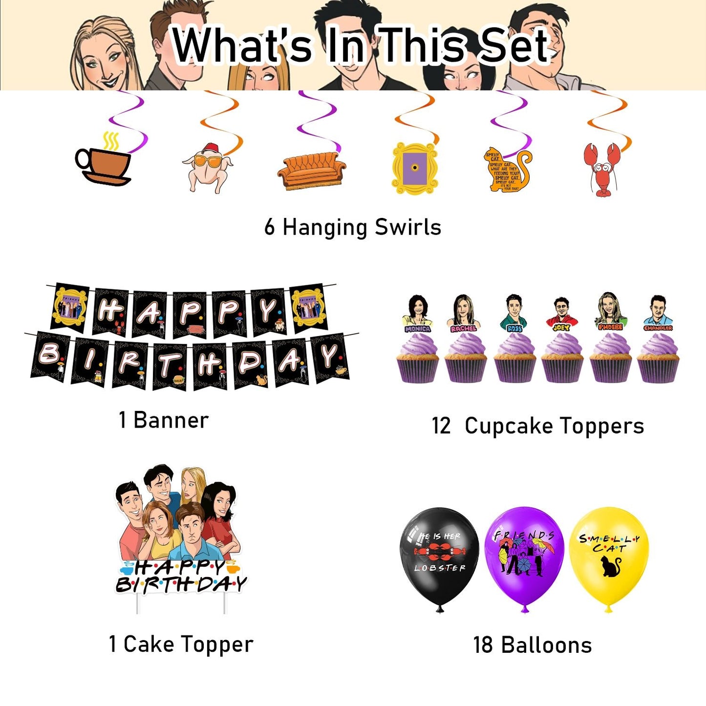Friends TV Show Birthday Party Decoration Set