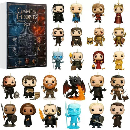 Game of Thrones advent calendar with collectible figures on a white background