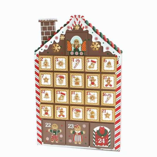 image display Gingerbread House Wooden Advent Calendar in white background