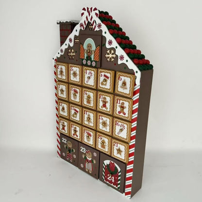 right side of Gingerbread House Wooden Advent Calendar