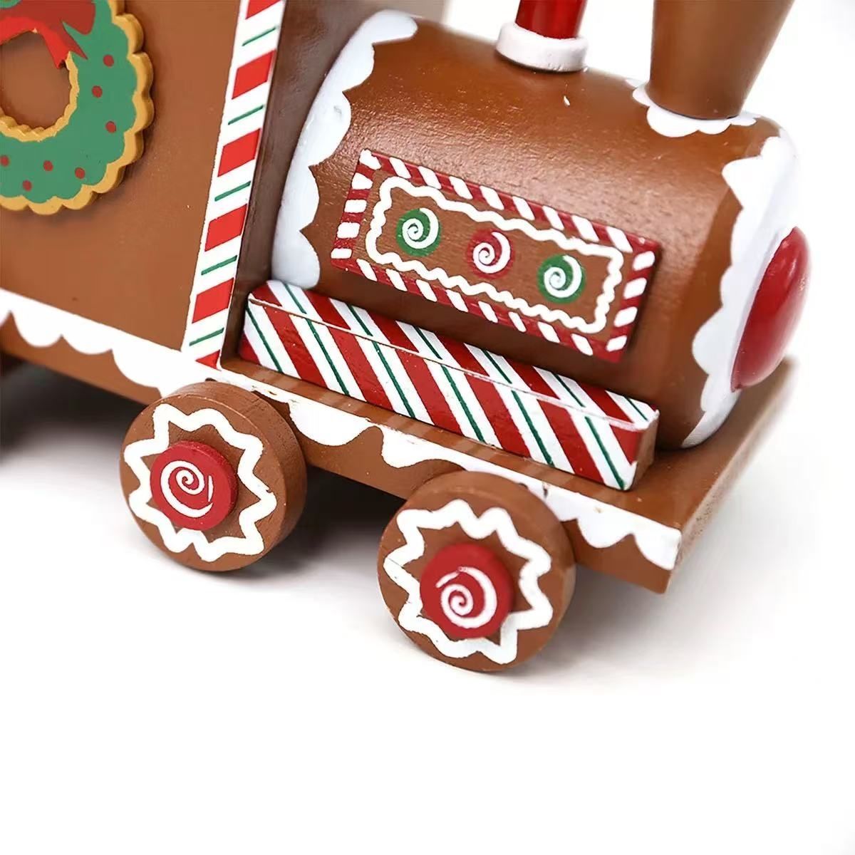 Pre-Lit Gingerbread Train Wooden Advent Calendar! Featuring 24 numbered drawers, star-shaped lights, and a reusable wooden design,Perfect Christmas table decor.