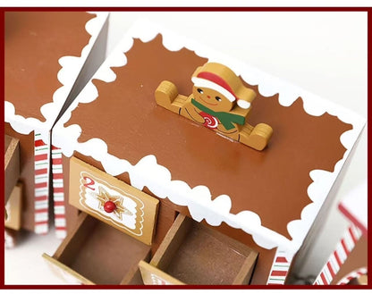 Pre-Lit Gingerbread Train Wooden Advent Calendar! Featuring 24 numbered drawers, star-shaped lights, and a reusable wooden design,Perfect Christmas table decor.