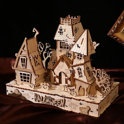 the assembled Haunted House 3D Wooden Puzzles