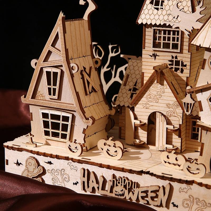 the assembled Haunted House 3D Wooden Puzzles