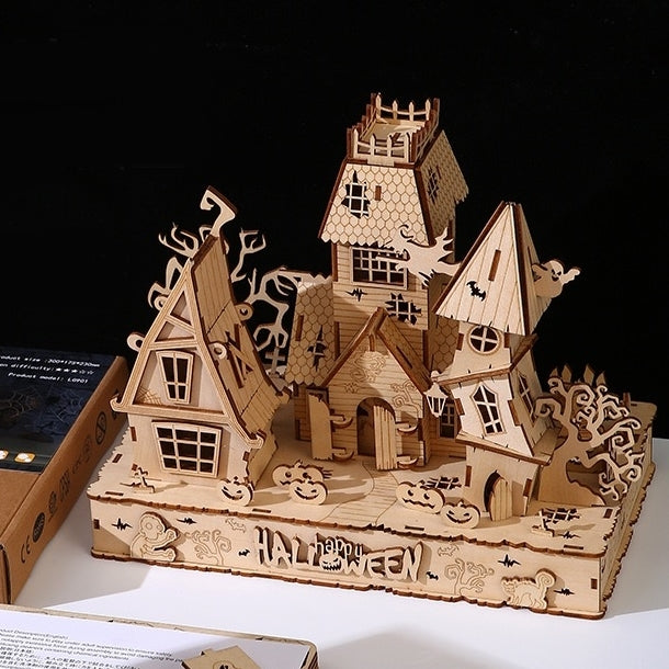 the assembled Haunted House 3D Wooden Puzzles