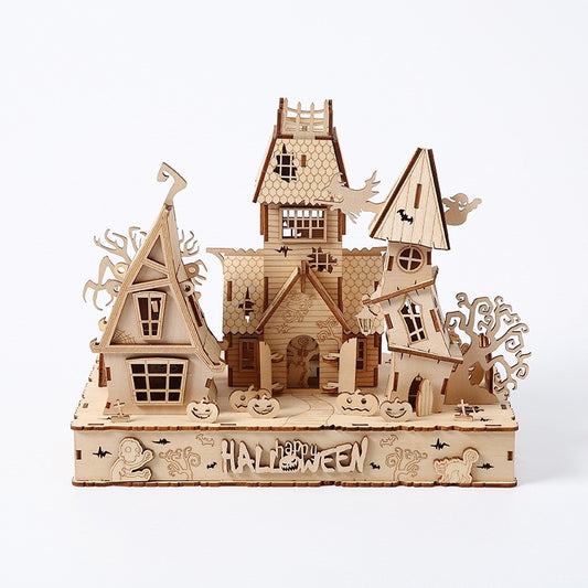 the assembled Haunted House 3D Wooden Puzzles