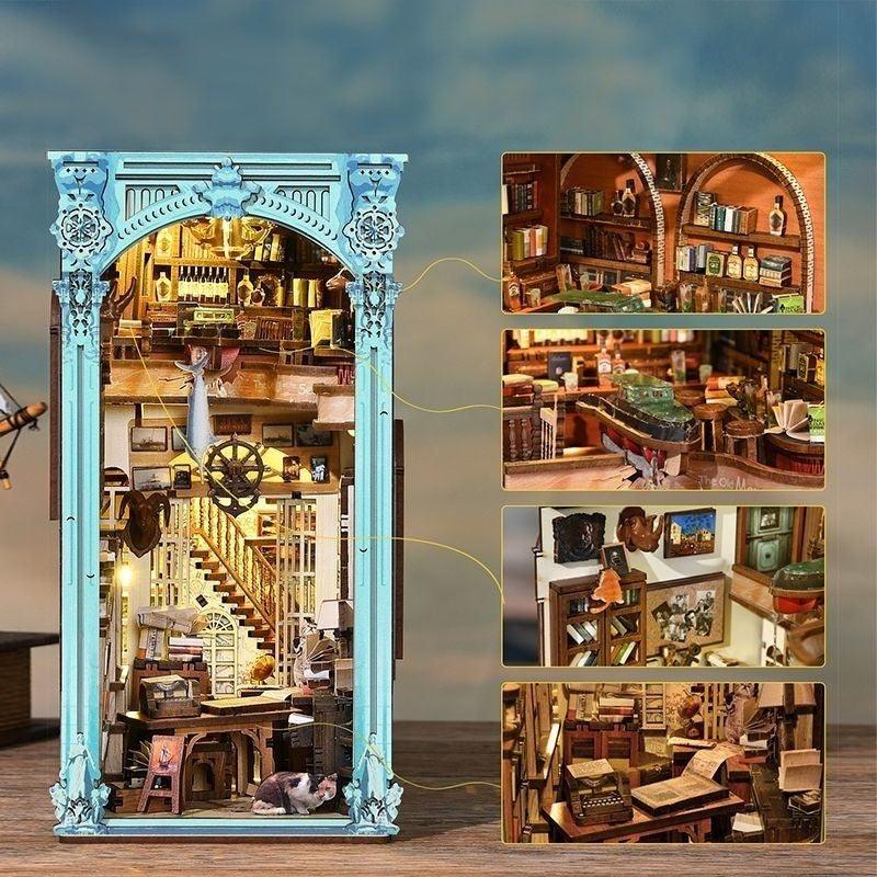 Hemingway House DIY Book Nook Kit, a miniature crafts allows you to recreate a miniature replica of Ernest Hemingway’s beloved home right on your bookshelf. Perfect for literature enthusiasts and DIY lovers alike, bookend lovers, model building lovers, dollhouse collectors, bookshelf insert decor.