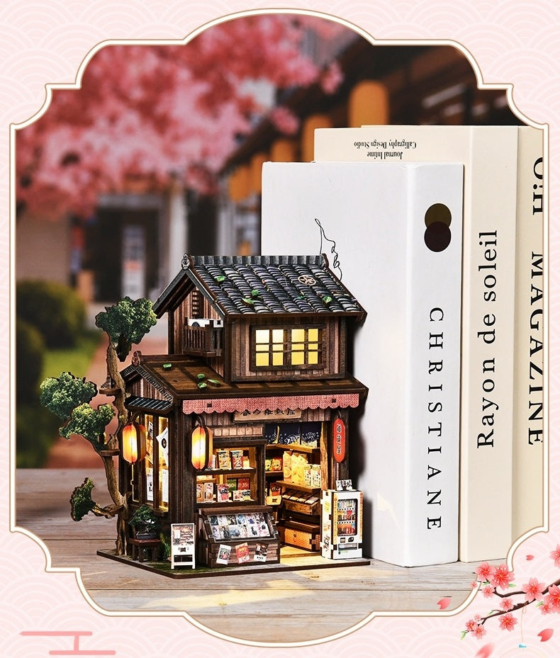 ミニチュア店 ハンドメイド Japanese Springtime Grocery Store DIY Miniature House - 3D Wooden