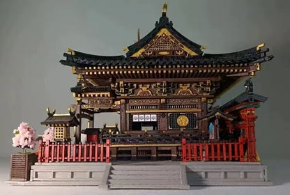 image displaying the front side of assembled main hall of Japanese Hakurei Shinto Shrine DIY Miniature House Kit