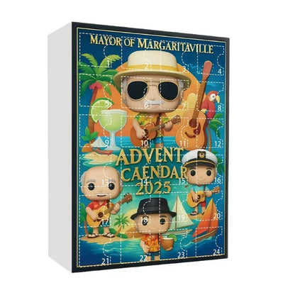 Advent calendar with characters from 'Mayor of Margaritaville' on a white background
