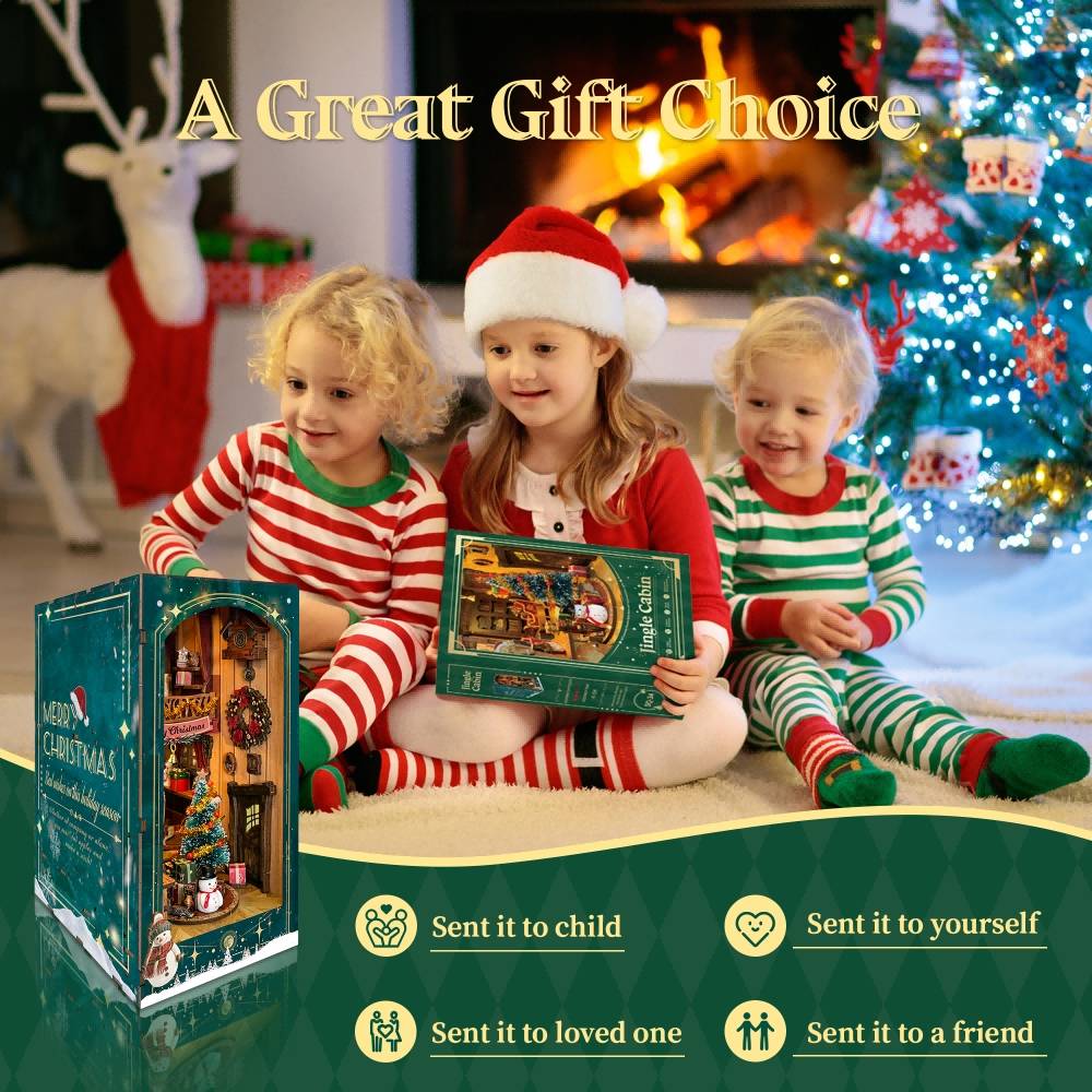 image showing happy Children with a Jingle Cabin Book Nook Kit