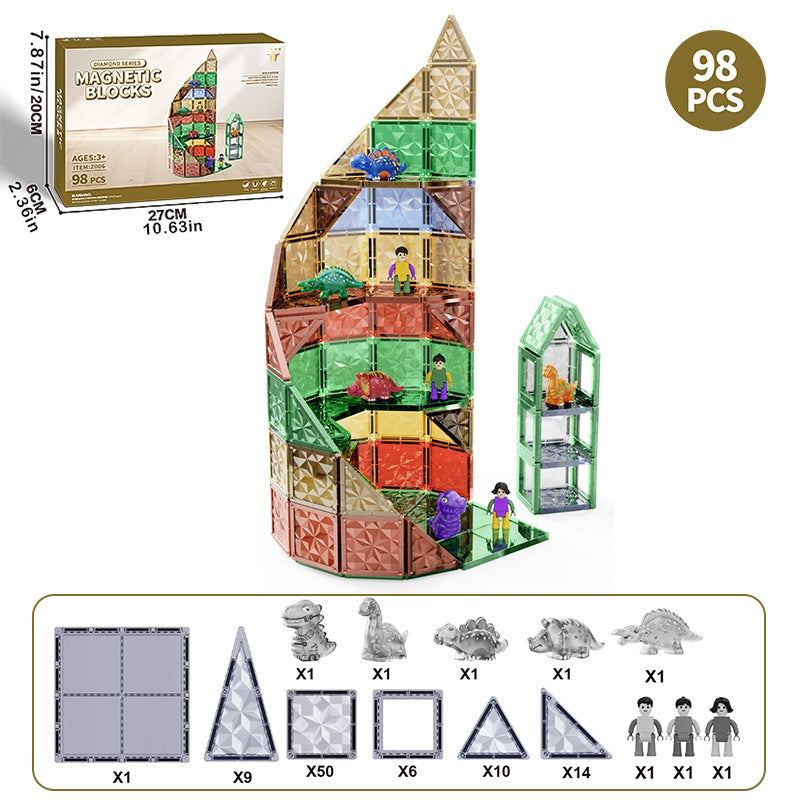 Jurassic World Starlight Diamond Magnetic Building Tiles