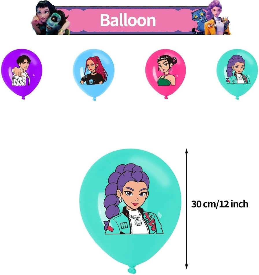 KPop Demon Hunters Birthday Party Decoration Kit