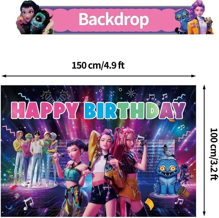 KPop Demon Hunters Birthday Party Decoration Kit