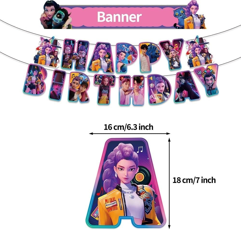 KPop Demon Hunters Birthday Party Decoration Kit