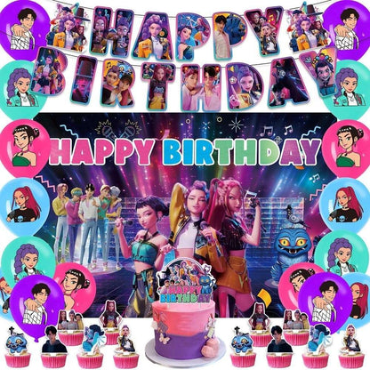KPop Demon Hunters Birthday Party Decoration Kit