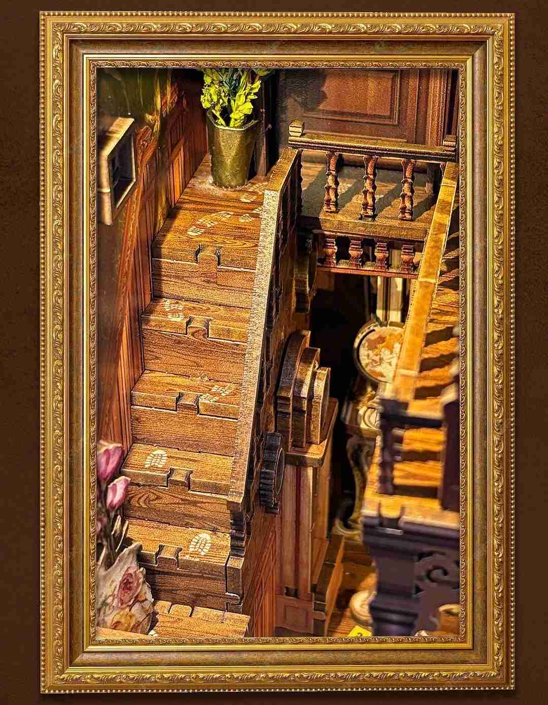 image displaying miniature scene of Key Tracking DIY Book Nook Kit