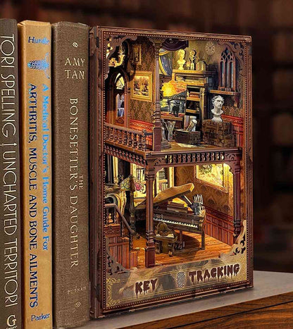 image displaying Key Tracking DIY Book Nook Kit in bookshelf setting