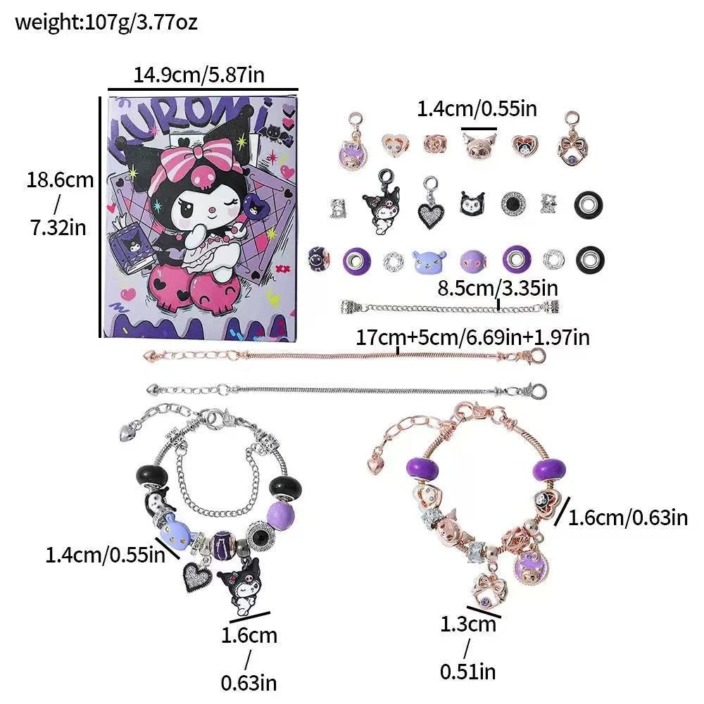 Kuromi DIY Bracelet Set Advent Calendar 2025 | 24 Sanrio Charms
