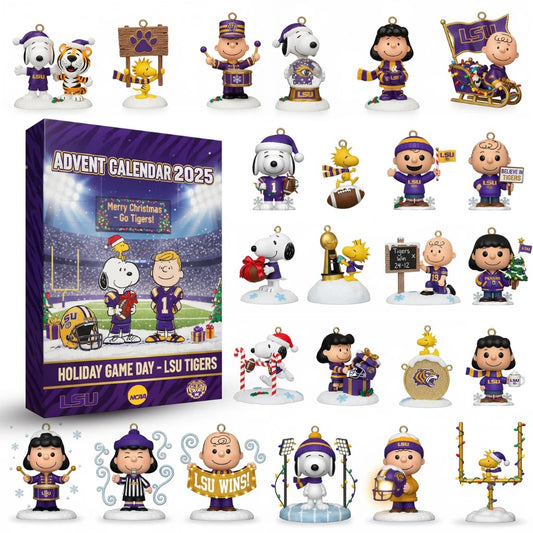 LSU Tigers Advent Calendar with small figurines and packaging