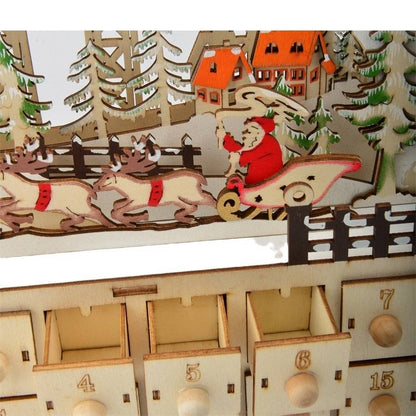 Lit Alpine Advent Calendar: Christmas Countdown Village